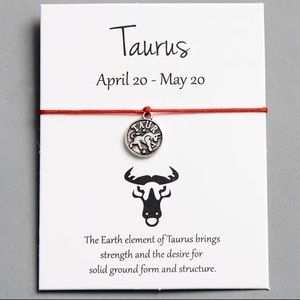 Bracelet Taurus Astrology Zodiac Sign red string Wish Card Jewelry (anklet)